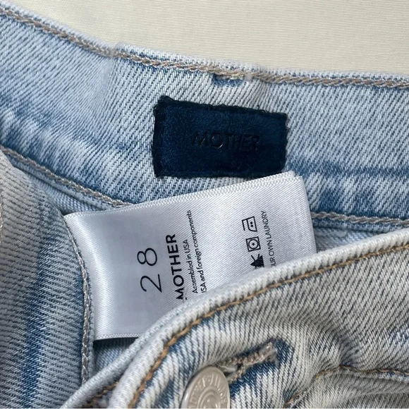 MOTHER - Pointy Study Nerdy Jeans in Glamour Shot Size 28 Light Wash Pants - Picture 8 of 9